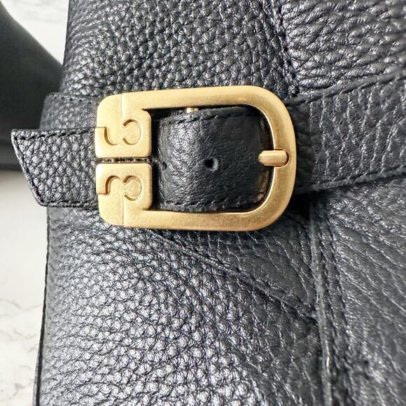Tory Burch Brooke Perfect Black Refine Pebble Leather Riding Ankle Boot Size 8.5 - Picture 8 of 12